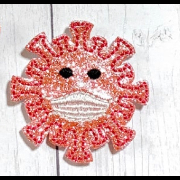 Sparkly Pink Masked Germ Badge Reel - Picture 2 of 3